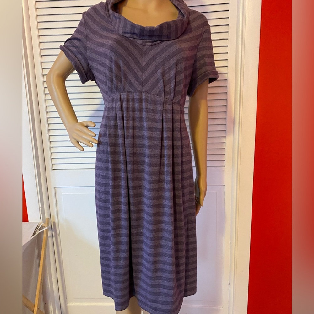 Motherhood Maternity purple striped dress in a size large